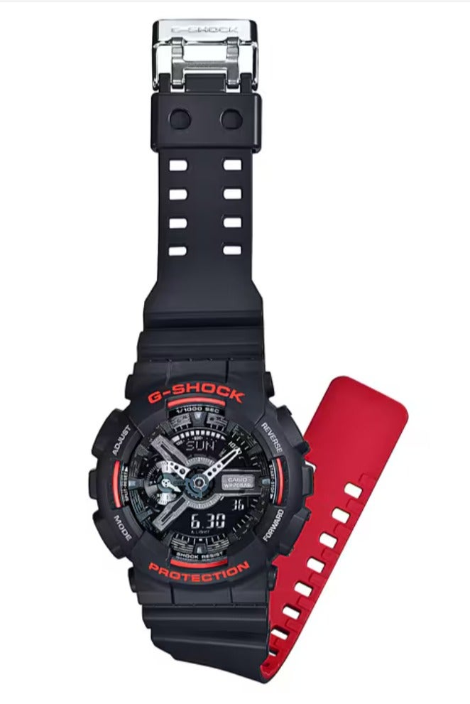 كاسيو ساعة جي شوك GA110HR-1A الرياضية للرجال من المطاط الأسود كوارتز - Image 2